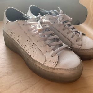 p448 louise white sneaker platform clear sole